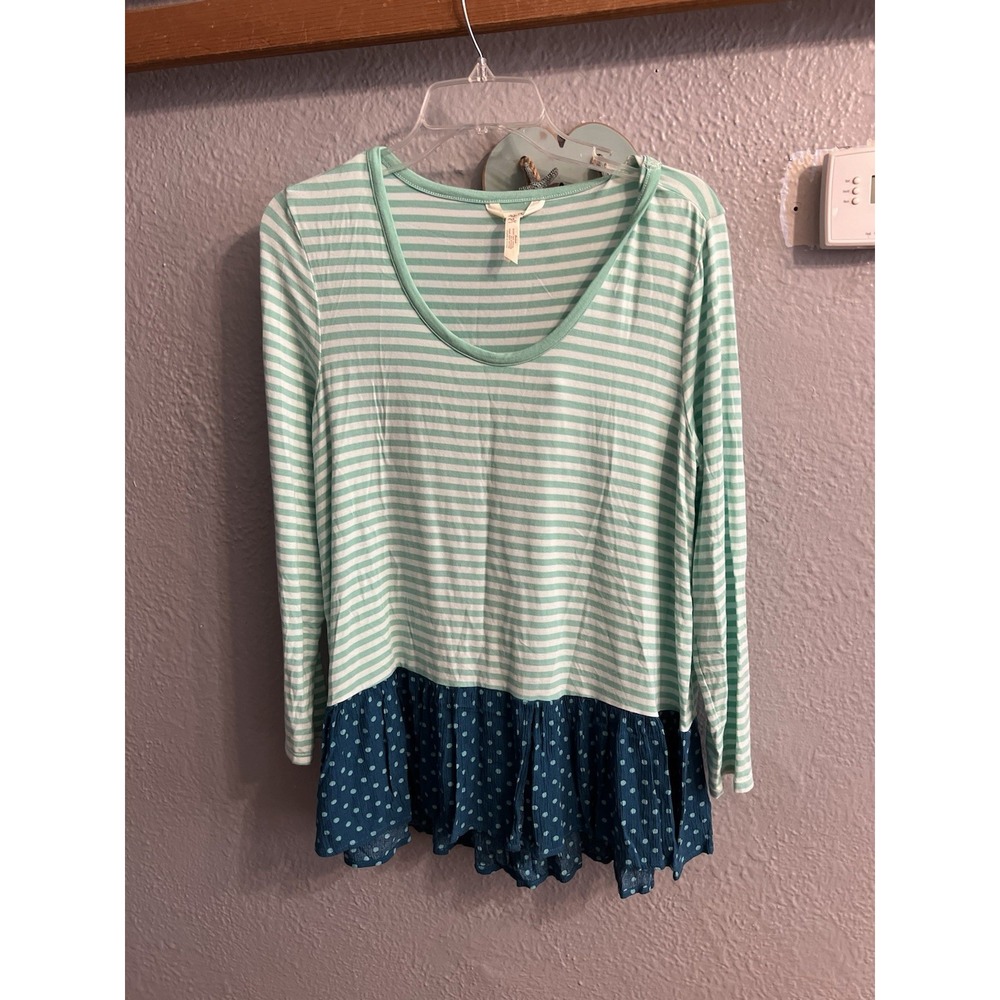 Matilda Jane‎ Blouse Women's Size Medium Teal & Blue